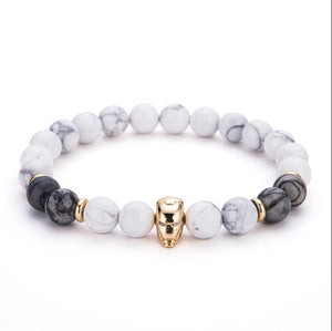 Iron Man Charms Bracelet With Natural Stone Beads