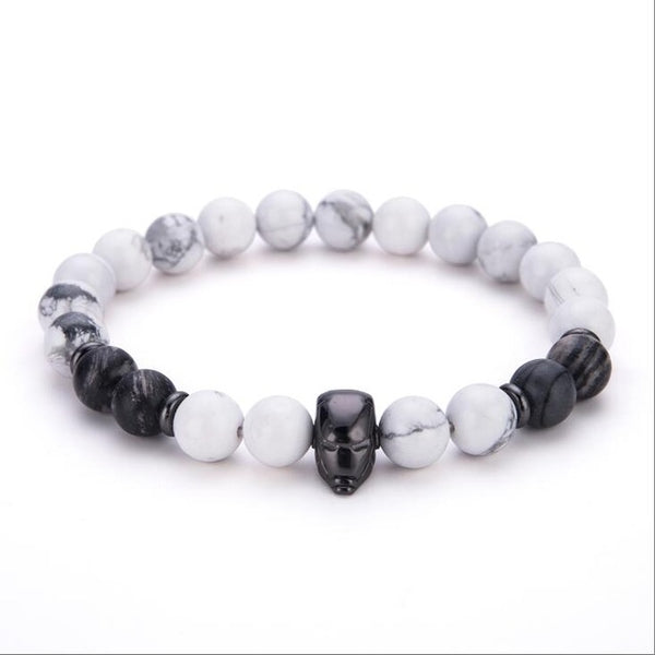 Iron Man Charms Bracelet With Natural Stone Beads